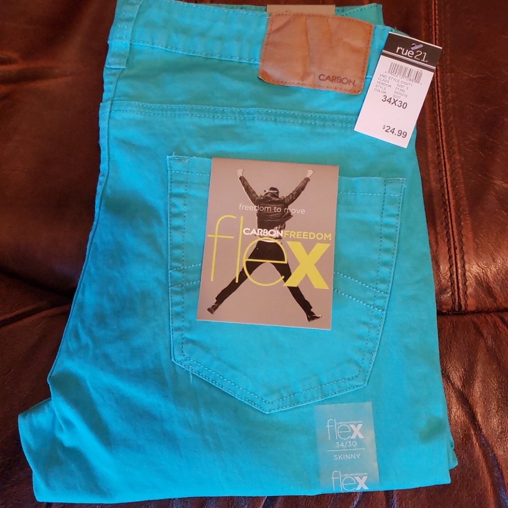 Men's Skinny AQUA BLUE Pants